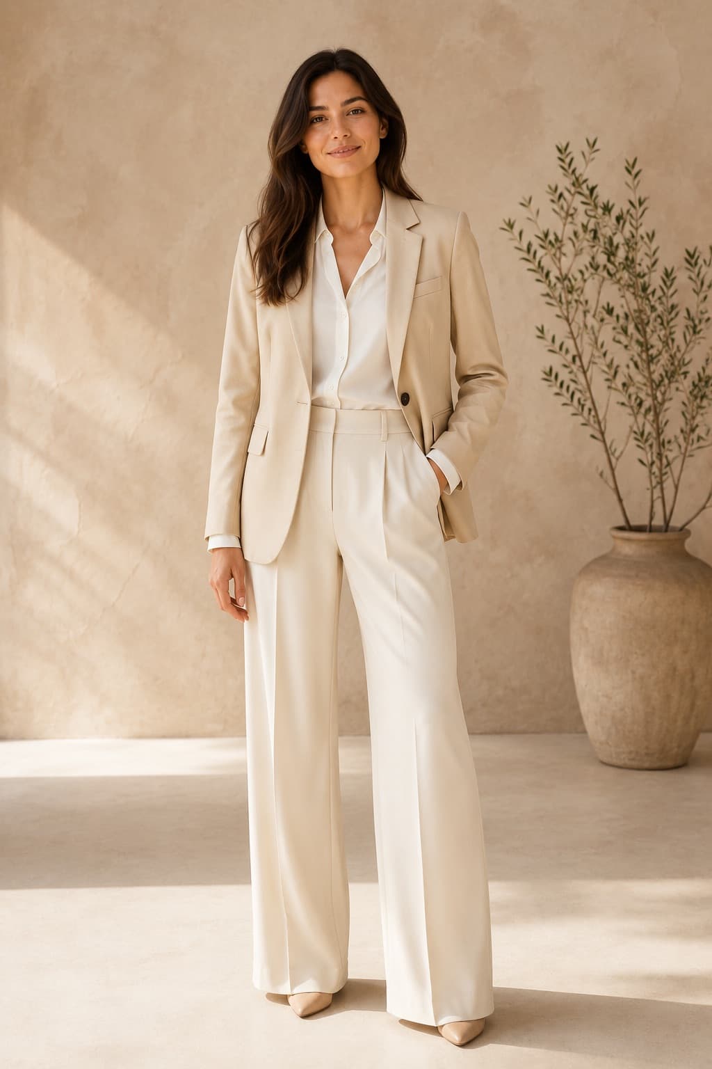 The same blazer, shirt and trousers previewed on you